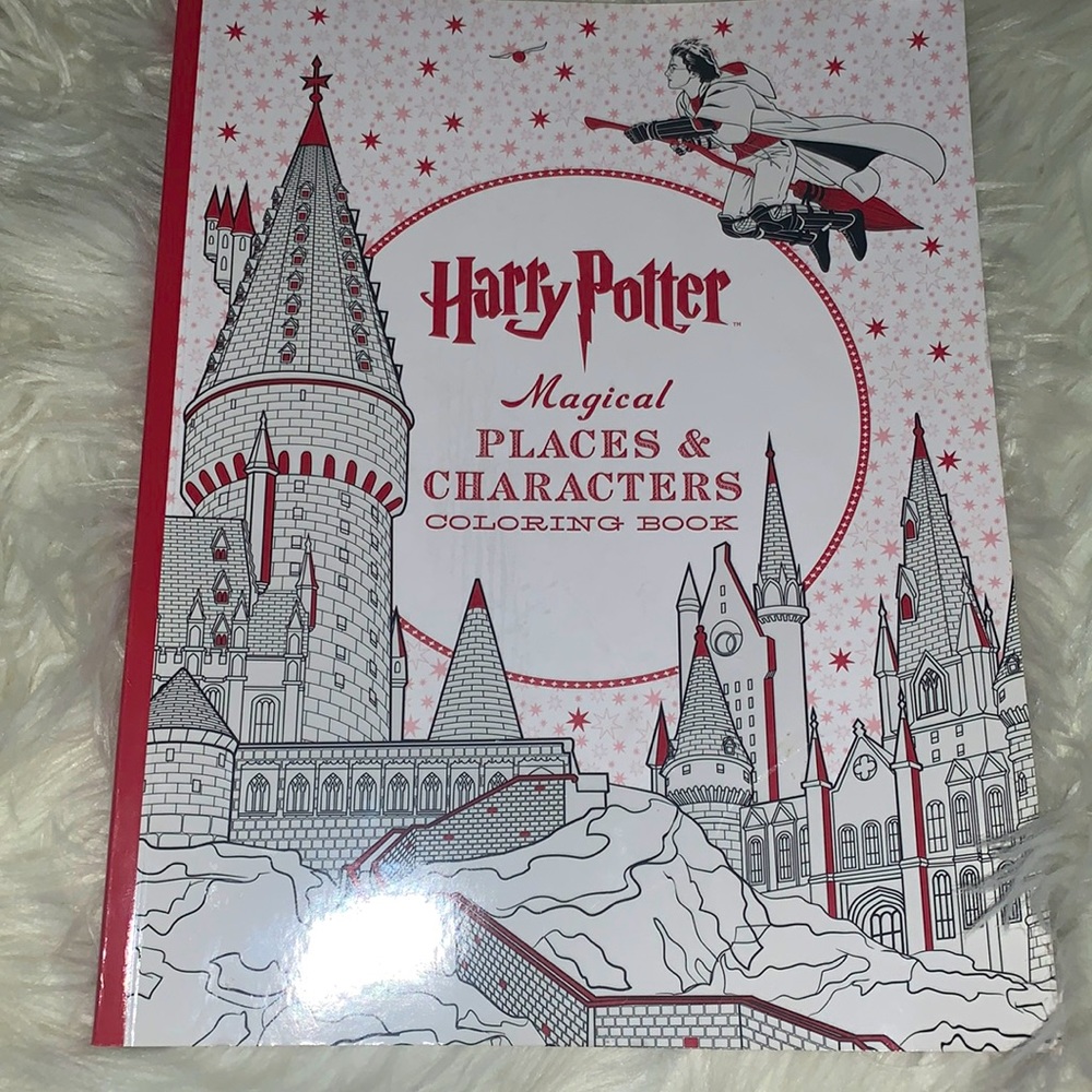 Harry potter, magical places, and characters, coloring book